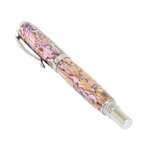 Custom Handmade White Paua Abalone Shell Pen – Whitmore Black Titanium Rollerball