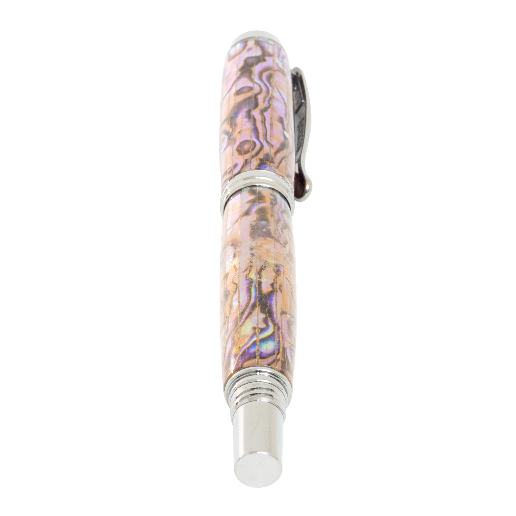Custom Handmade White Paua Abalone Shell Pen – Whitmore Black Titanium Rollerball
