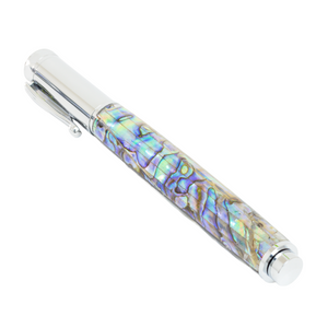 Custom Handmade White Paua Abalone Shell Pen – Zeus Chrome Magnetic Cap Rollerball