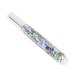Custom Handmade White Paua Abalone Shell Pen – Zeus Chrome Magnetic Cap Rollerball
