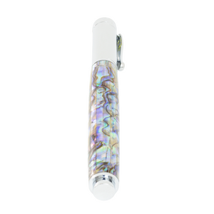Custom Handmade White Paua Abalone Shell Pen – Zeus Chrome Magnetic Cap Rollerball
