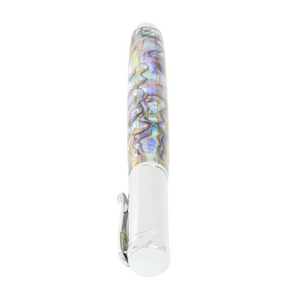 Custom Handmade White Paua Abalone Shell Pen – Zeus Chrome Magnetic Cap Rollerball