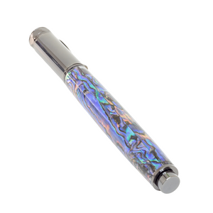 Custom Handmade Natural Abalone Shell Pen – Zeus Gunmetal Magnetic Cap Rollerball