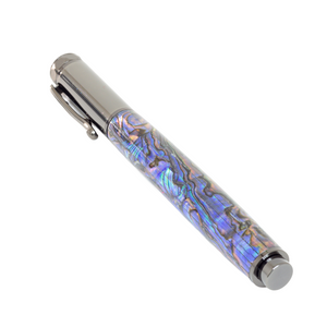 Custom Handmade Natural Abalone Shell Pen – Zeus Gunmetal Magnetic Cap Rollerball