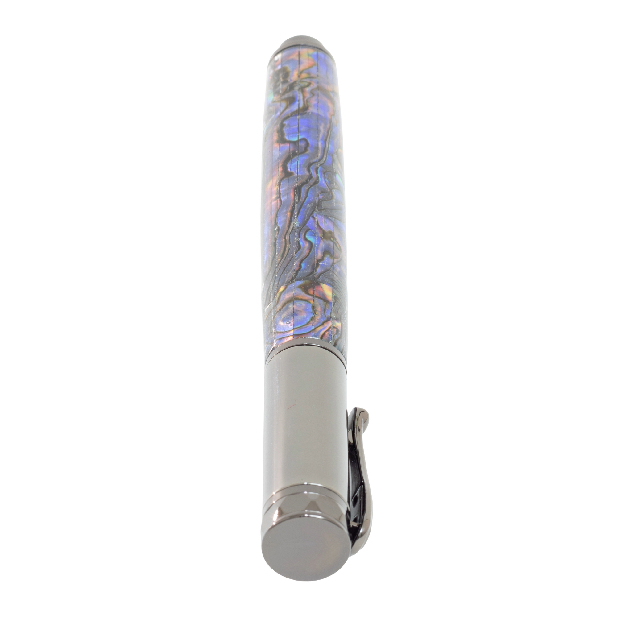 Custom Handmade Natural Abalone Shell Pen – Zeus Gunmetal Magnetic Cap Rollerball