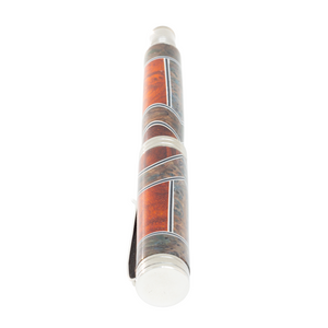 Custom Segmented Amboyna Burl Pen – Desire Stainless Steel Rollerball