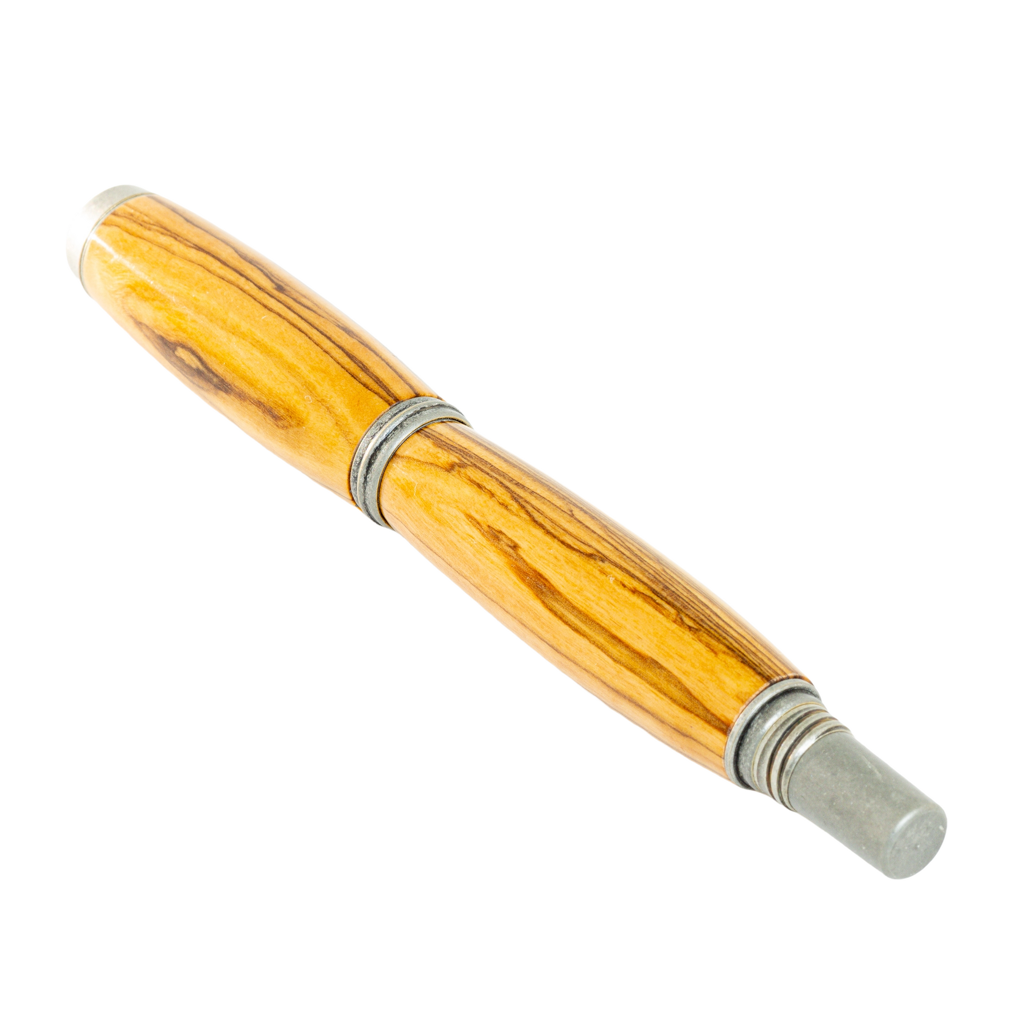 Custom Handmade Bethlehem Olive Wood Pen – Whitmore Antique Silver Rollerball