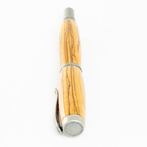 Custom Handmade Bethlehem Olive Wood Pen – Whitmore Antique Silver Rollerball