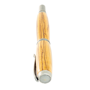 Custom Handmade Bethlehem Olive Wood Pen – Whitmore Antique Silver Rollerball