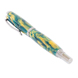 Custom Handmade DiamondCast Shamrock Pen – Whitmore Black Titanium Rollerball