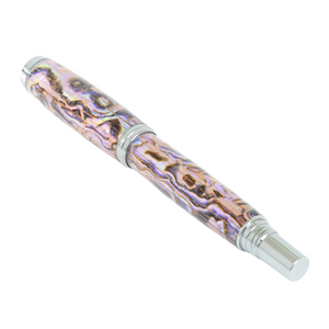 Custom Handmade White Paua Abalone Shell Pen – Whitmore Black Titanium Rollerball