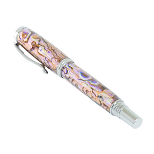 Custom Handmade White Paua Abalone Shell Pen – Whitmore Black Titanium Rollerball