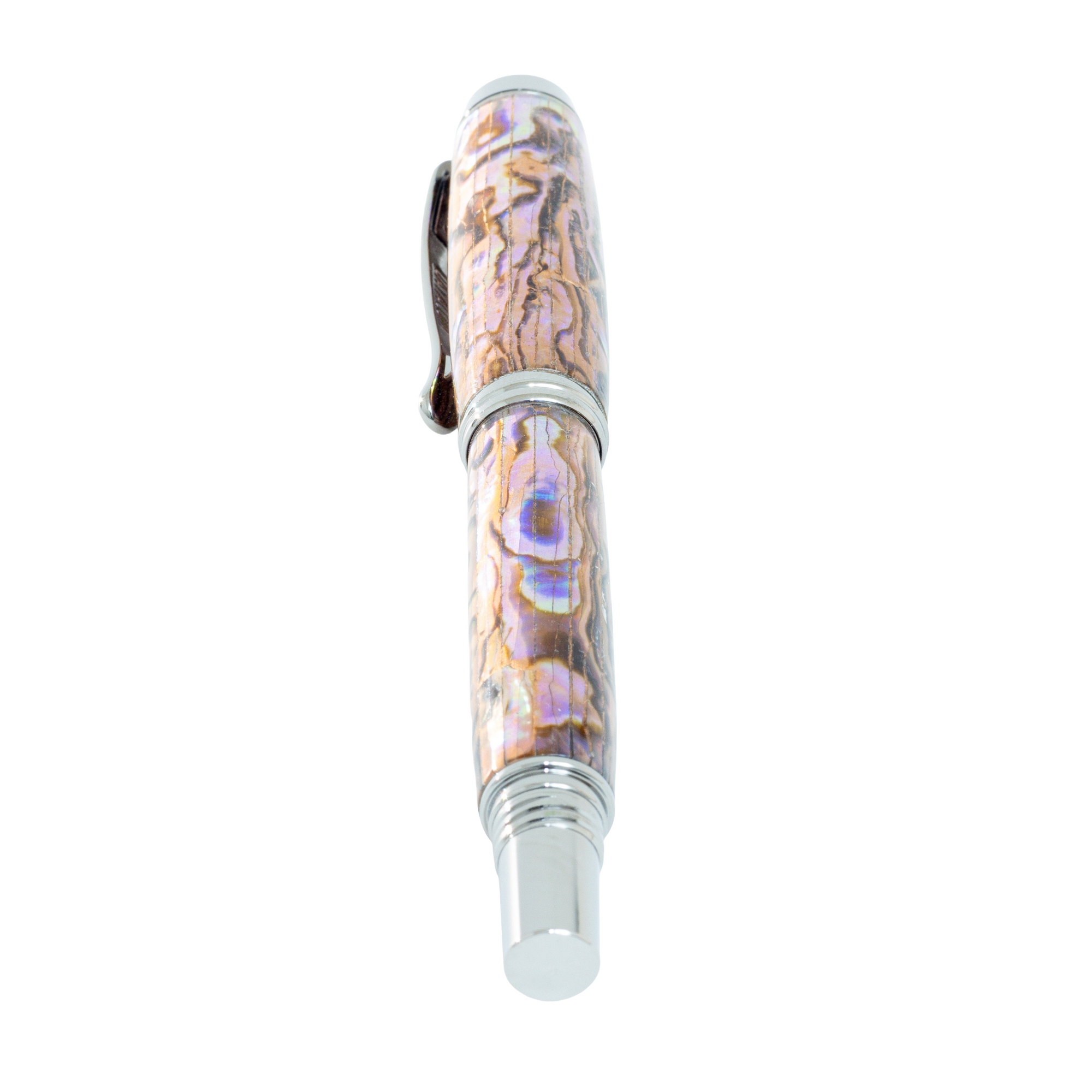 Custom Handmade White Paua Abalone Shell Pen – Whitmore Black Titanium Rollerball