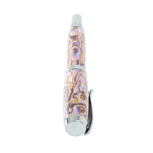 Custom Handmade White Paua Abalone Shell Pen – Whitmore Black Titanium Rollerball