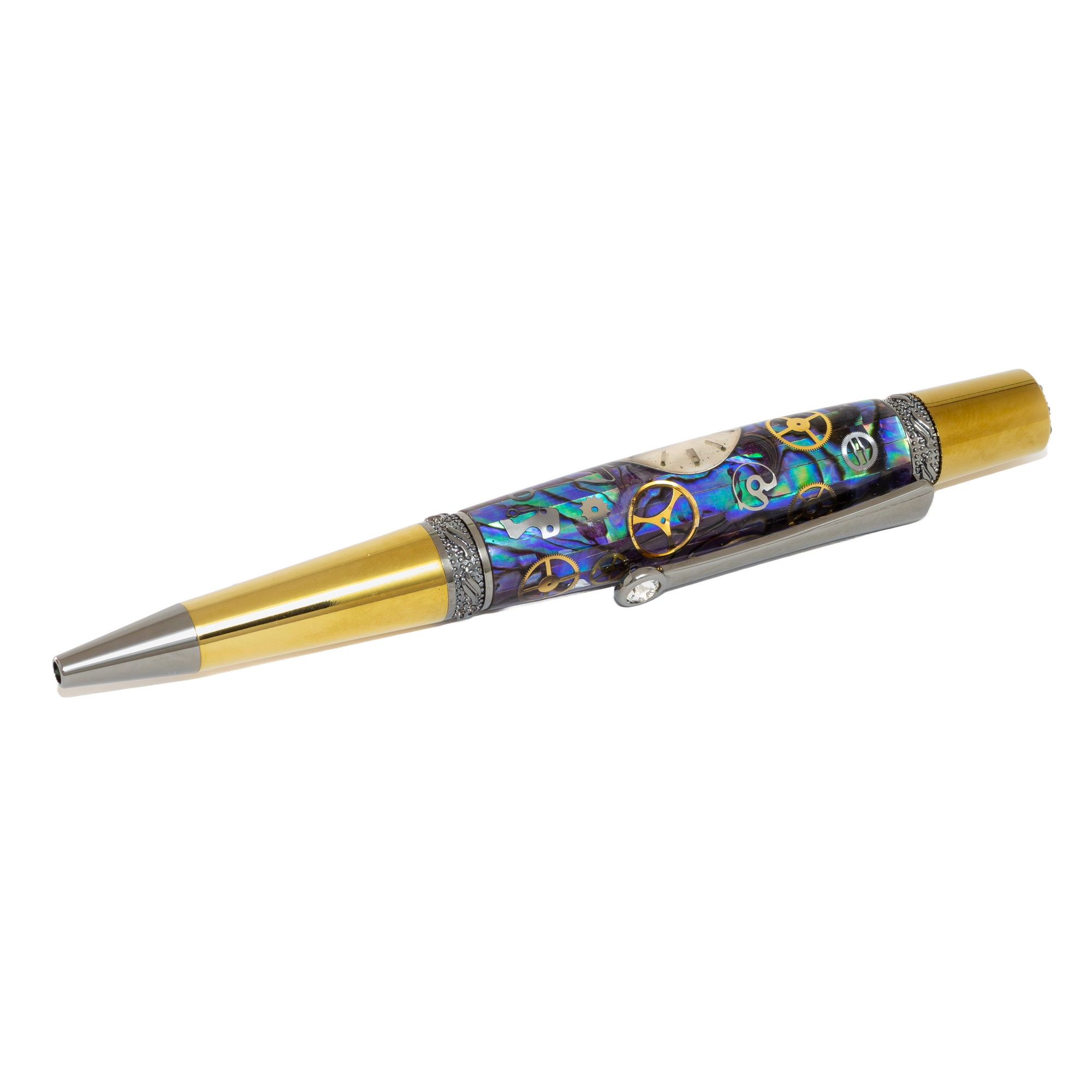 Rolex Watch Parts Pen on Natural Paua Abalone on our Prince Ballpoint Pen