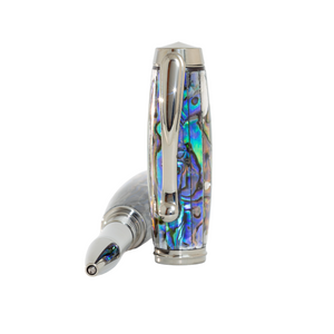 Custom Handmade Abalone Shell Pen – Whitmore Black Titanium Rollerball