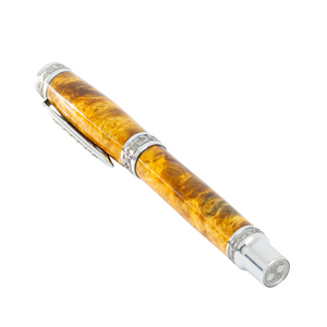 Exhibition Grade 2 Tone Amboyna Burl Presidential Rollerball Pen