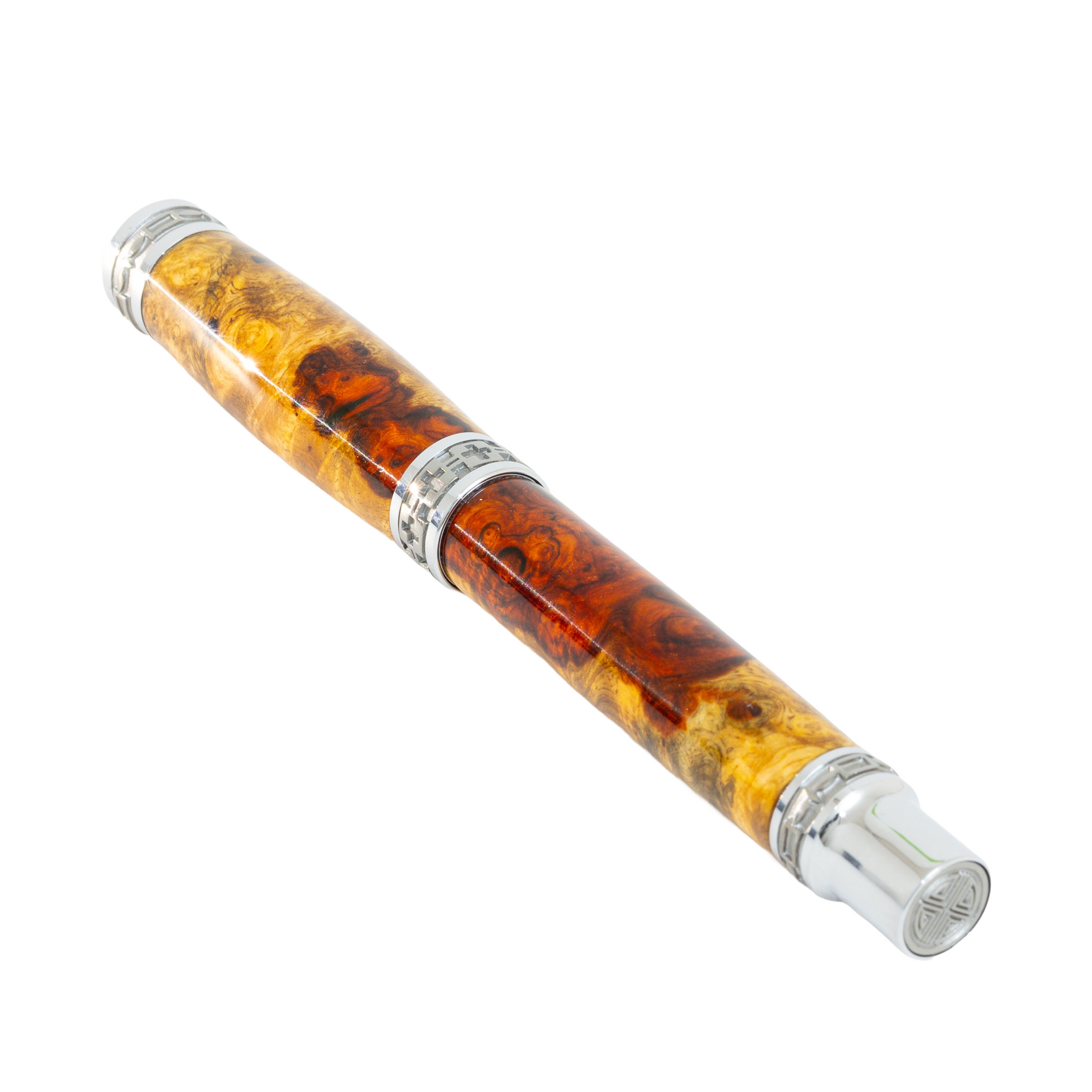 Exhibition Grade 2 Tone Amboyna Burl Presidential Rollerball Pen