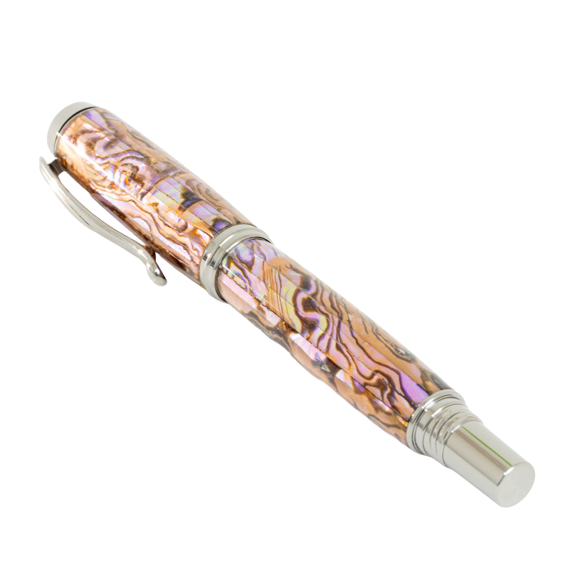 Custom Handmade White Paua Abalone Shell Pen – Whitmore Black Titanium Rollerball