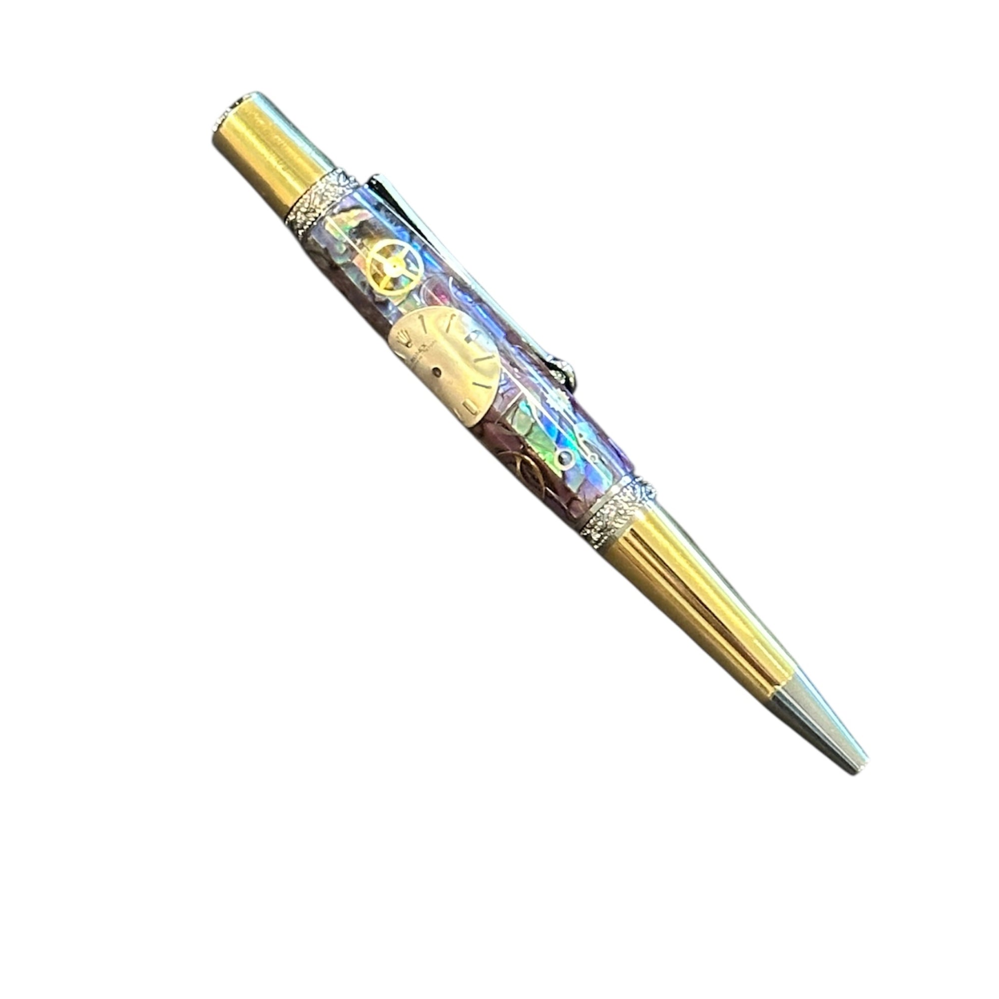 Rolex Watch Parts Pen on Natural Paua Abalone on our Prince Ballpoint Pen