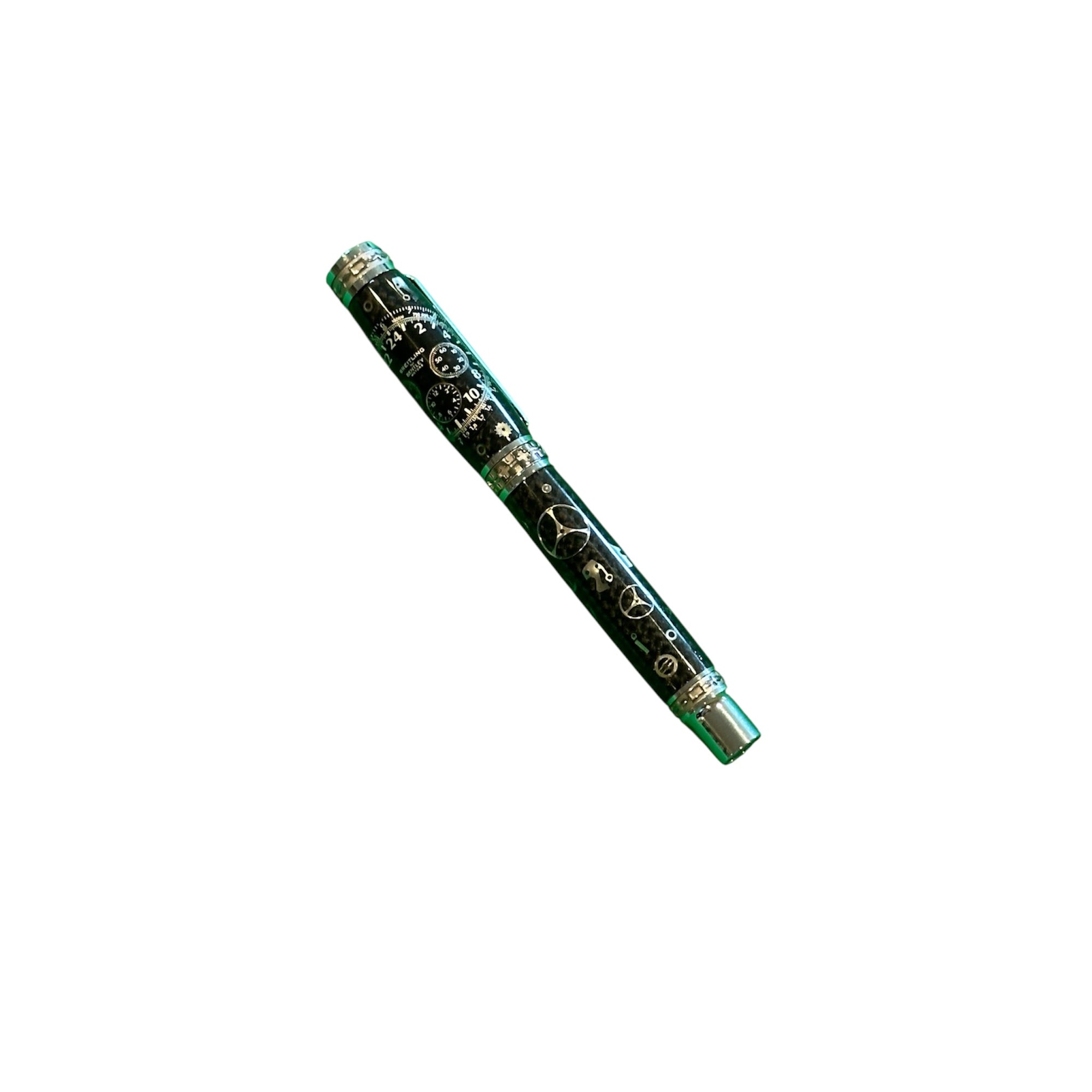 Black Breitling Dial Watch Parts Pen on Black Carbon Fiber on our Presidential Rollerball Pen