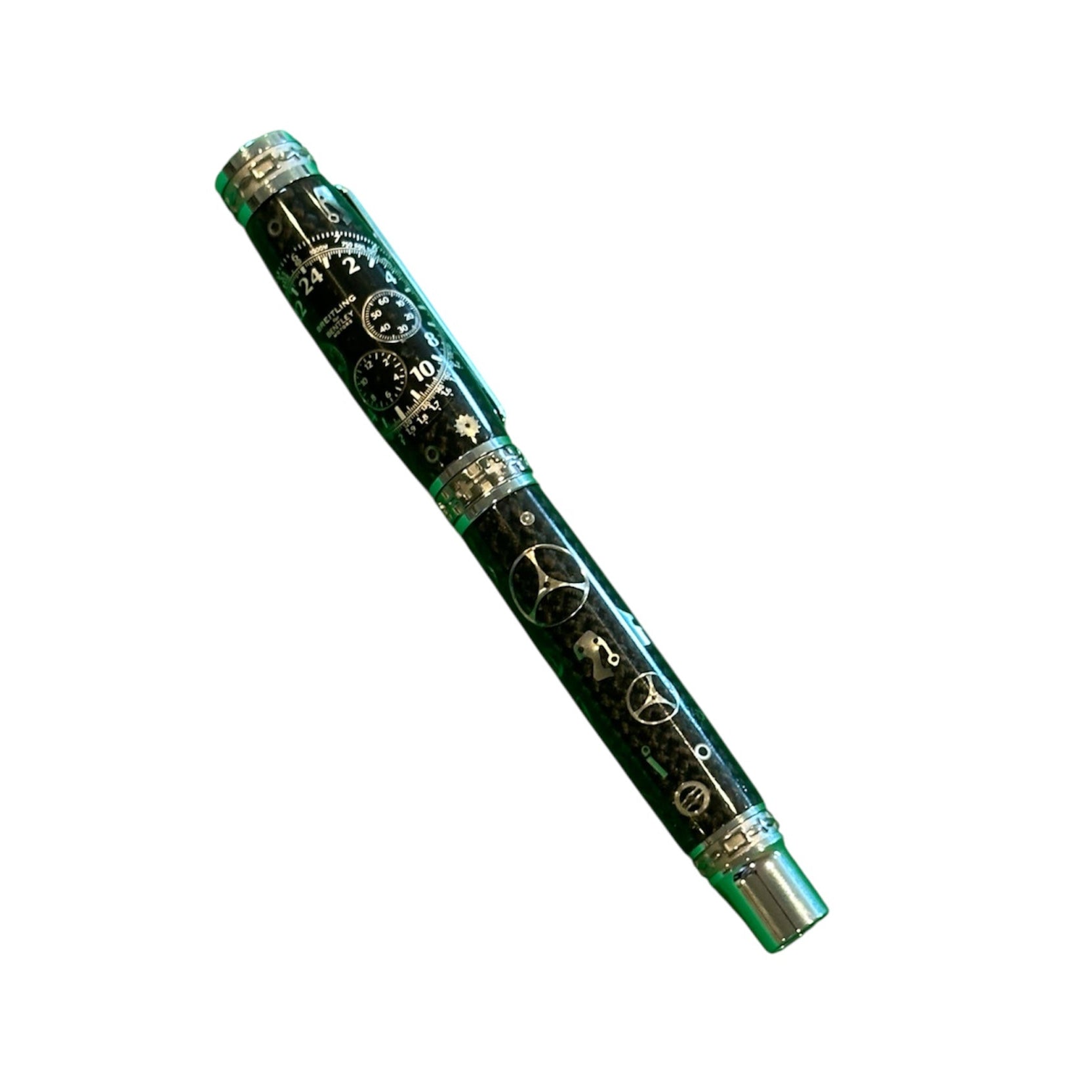 Black Breitling Dial Watch Parts Pen on Black Carbon Fiber on our Presidential Rollerball Pen