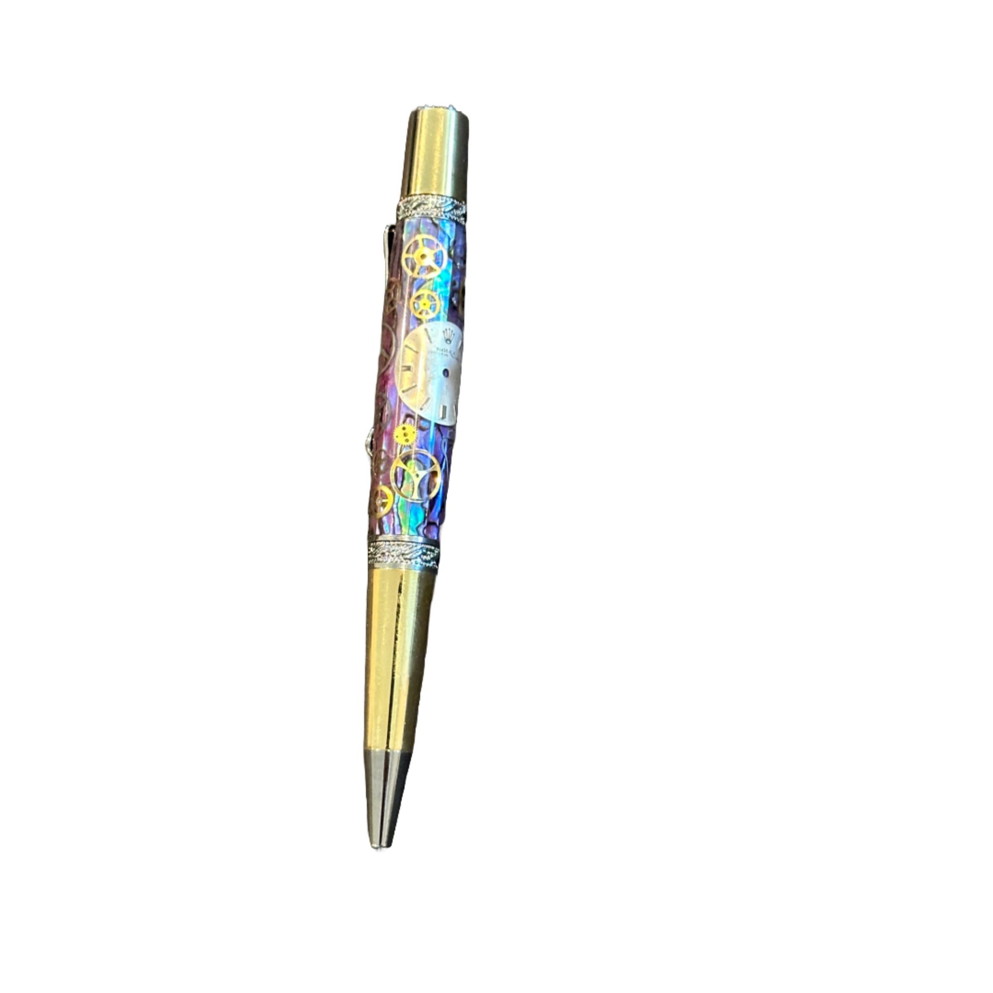 Rolex Watch Parts Pen on Natural Paua Abalone on our Prince Ballpoint Pen
