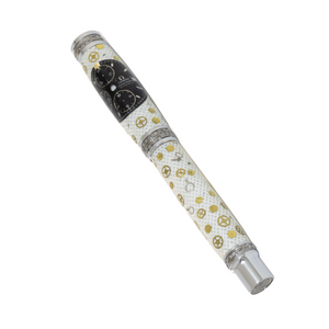 Black Omega Dial Watch Parts Pen on White Carbon Fiber on our Presidential Rollerball Pen