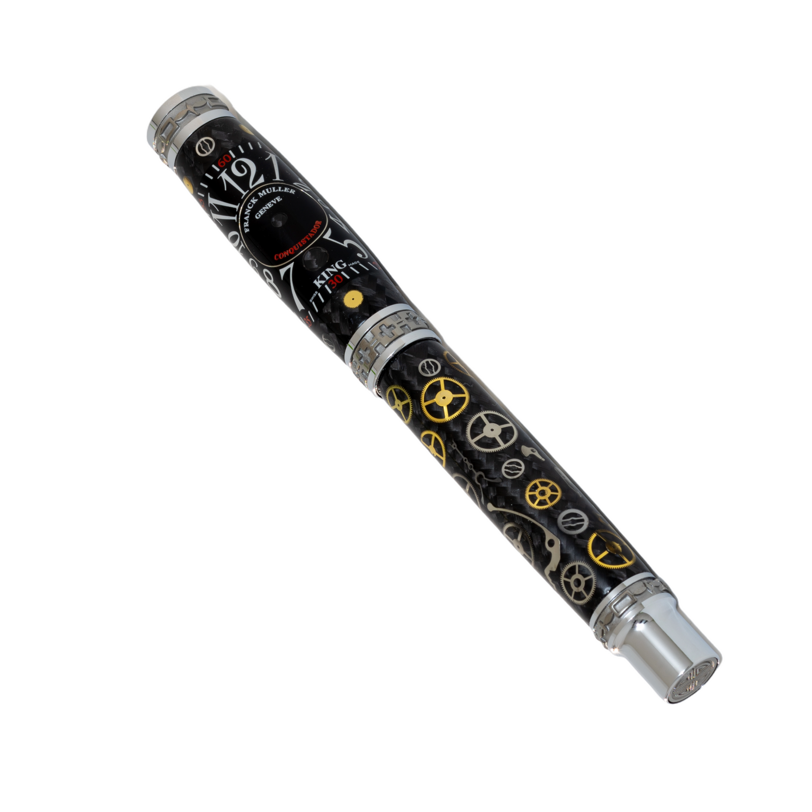 Black Franck Muller Watch Parts Pen on Black Carbon Fiber on our Presidential Rollerball Pen