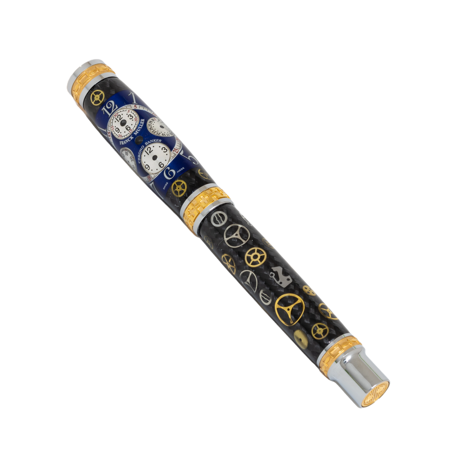 Franck Muller Watch Parts Pen on Black Carbon Fiber on our Presidential Rollerball Pen