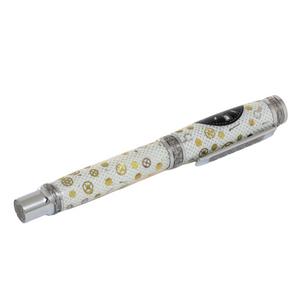 Black Omega Dial Watch Parts Pen on White Carbon Fiber on our Presidential Rollerball Pen