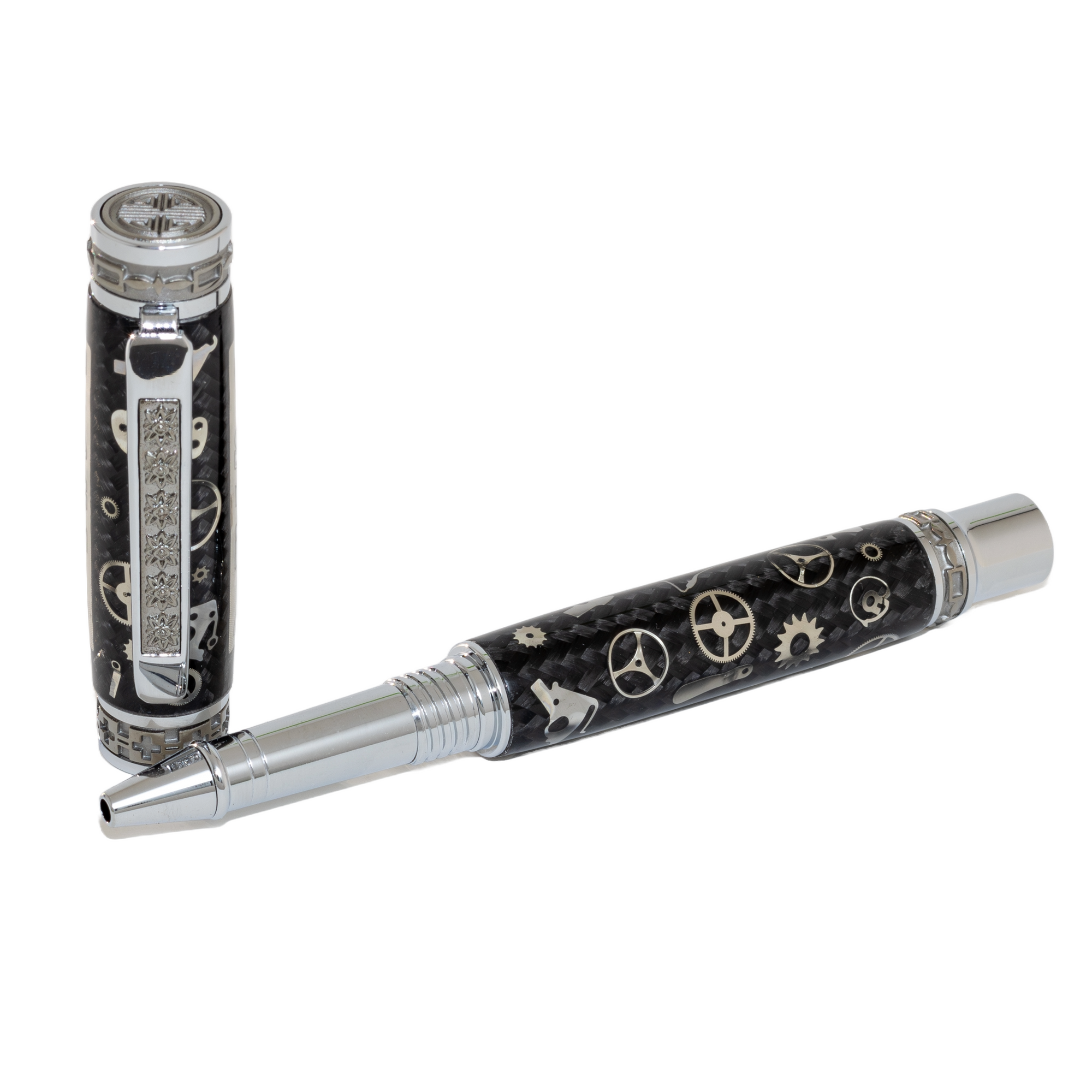 Pink Crazy Hours Franck Muller Watch Parts Pen on Black Carbon Fiber on our Presidential Rollerball Pen (Copy)
