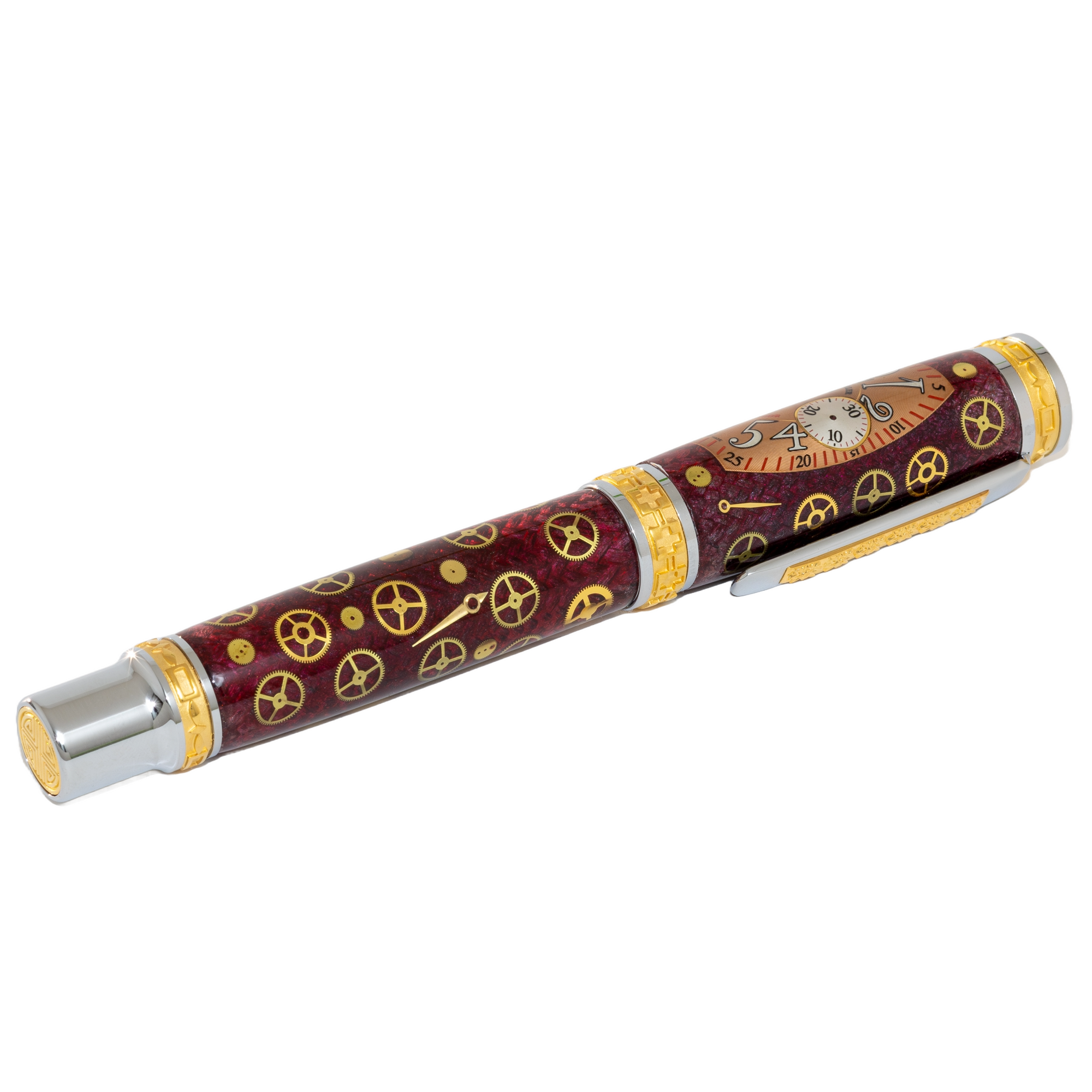 Gold Franck Muller Watch Parts Pen on Black Carbon Fiber on our Presidential Rollerball Pen