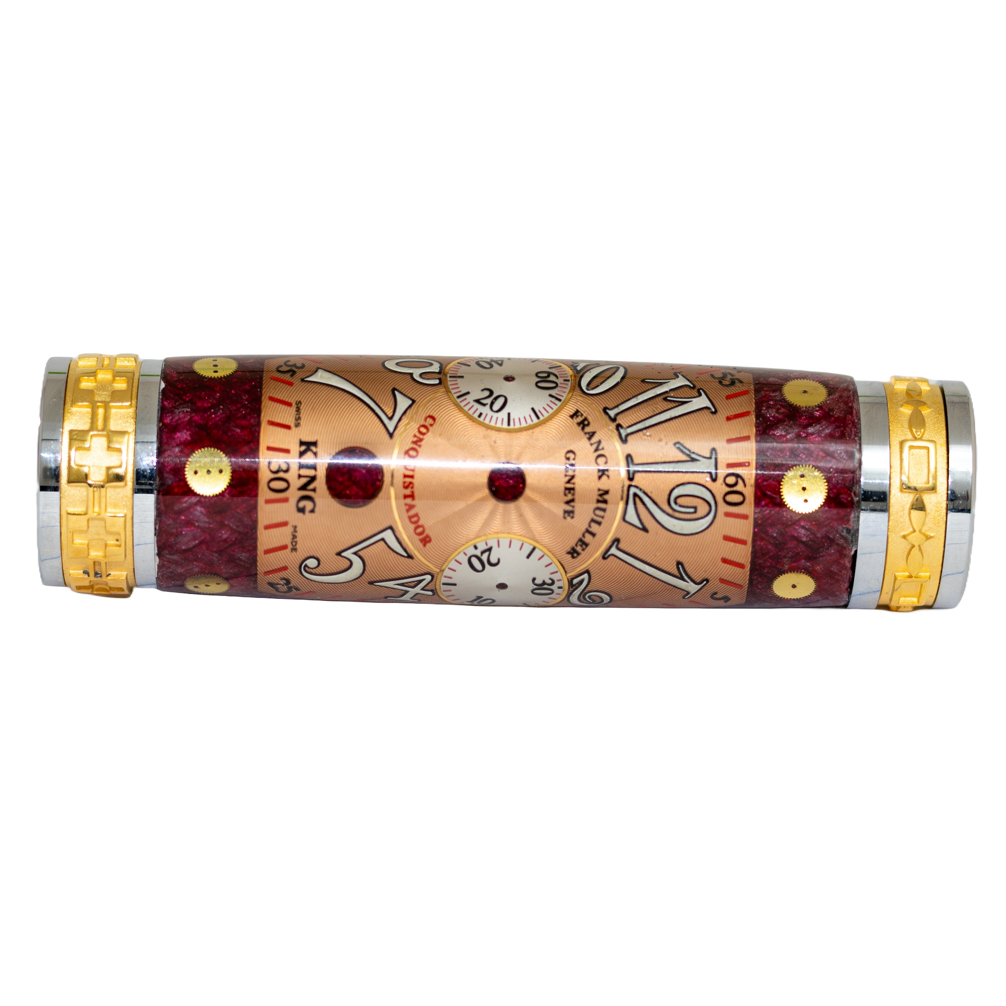 Gold Franck Muller Watch Parts Pen on Black Carbon Fiber on our Presidential Rollerball Pen