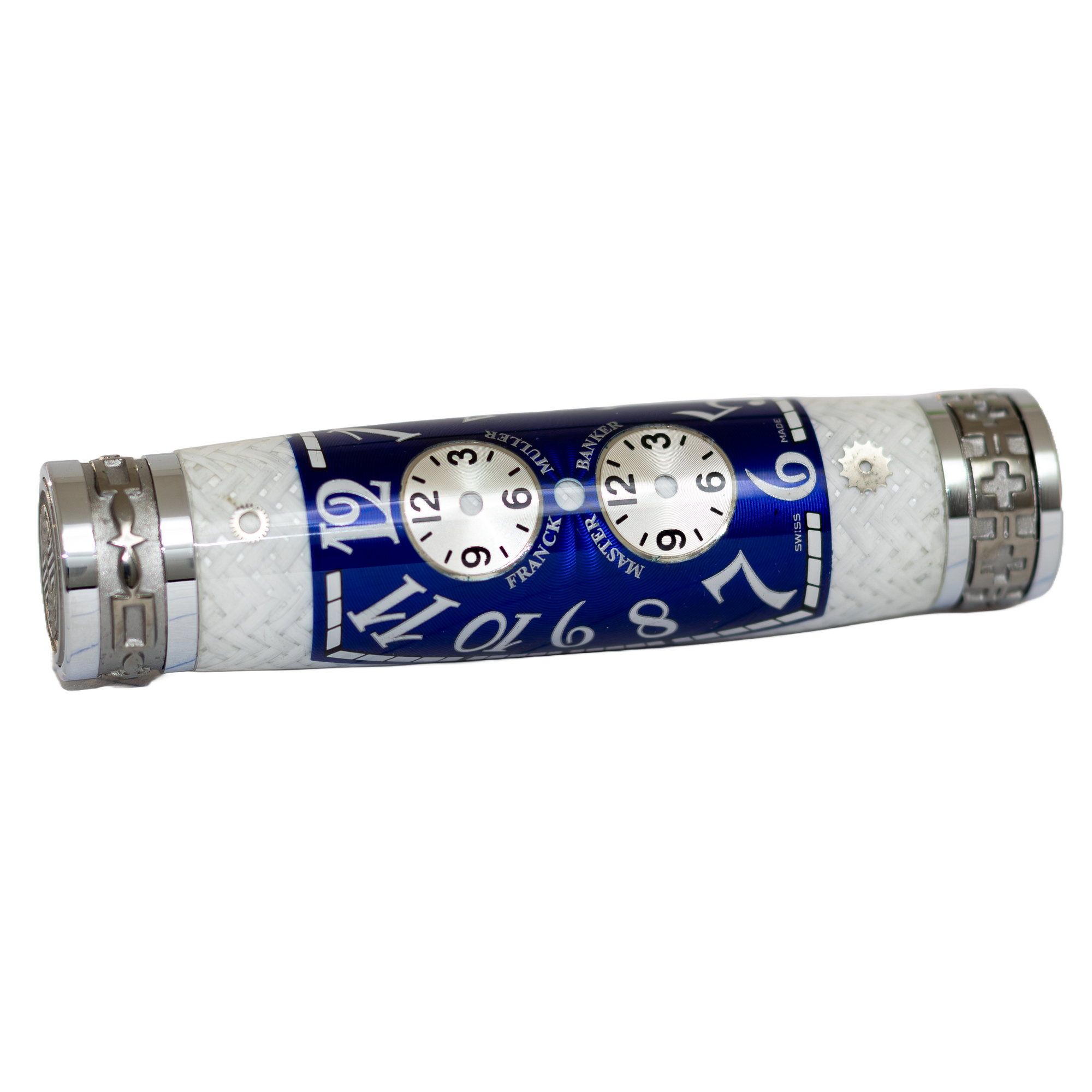 Blue Franck Muller Master Banker Dial Watch Parts Pen on White Carbon Fiber on our Presidential Rollerball Pen (Copy)