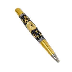 Rolex Watch Parts Pen on Black Carbon Fiber on our Prince Ballpoint Pen