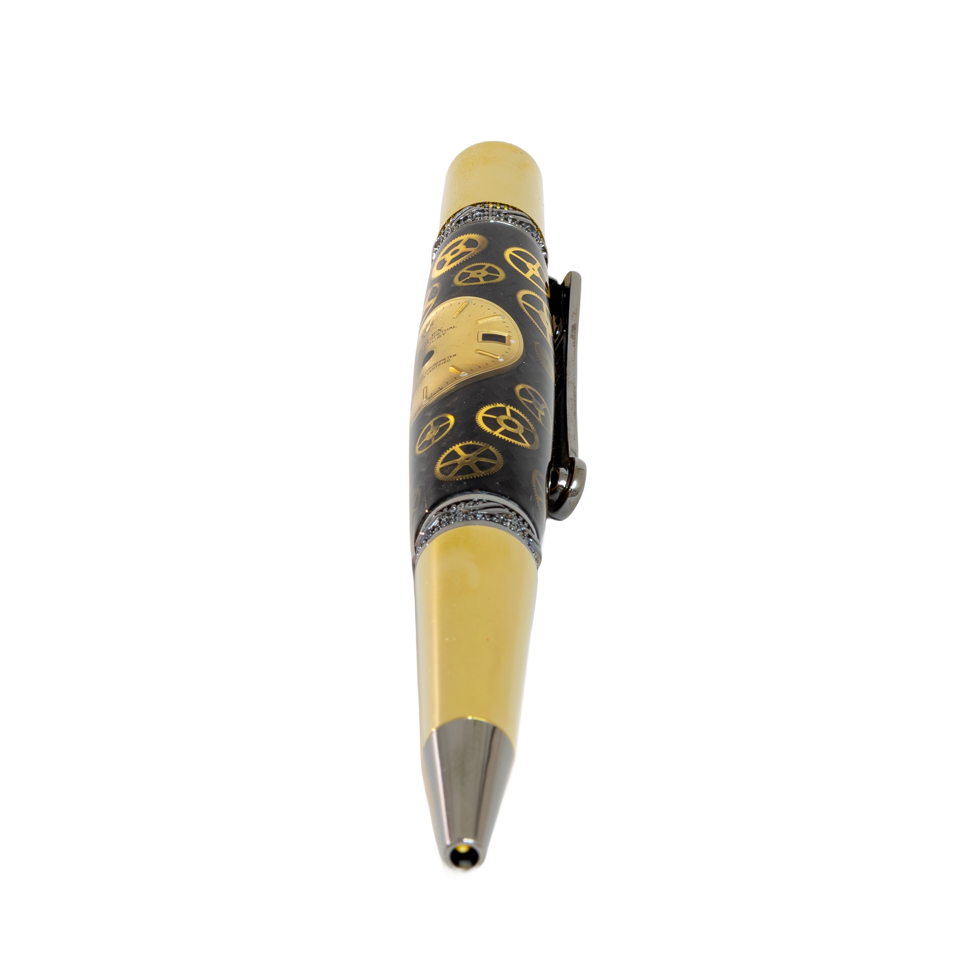 Rolex Watch Parts Pen on Black Carbon Fiber on our Prince Ballpoint Pen
