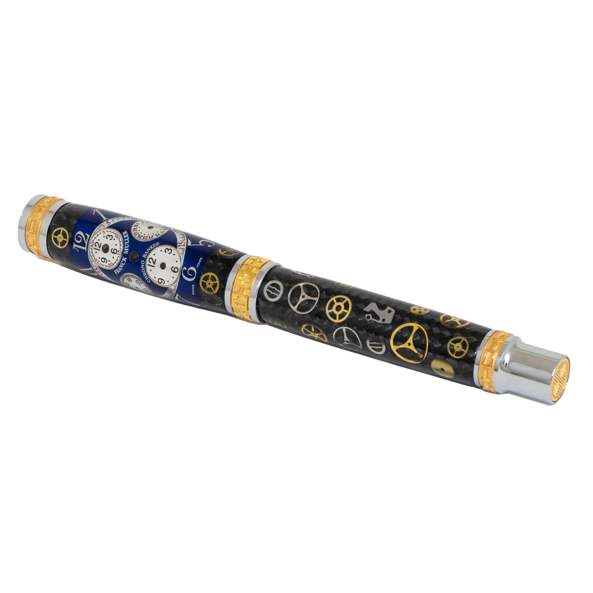 Franck Muller Watch Parts Pen on Black Carbon Fiber on our Presidential Rollerball Pen