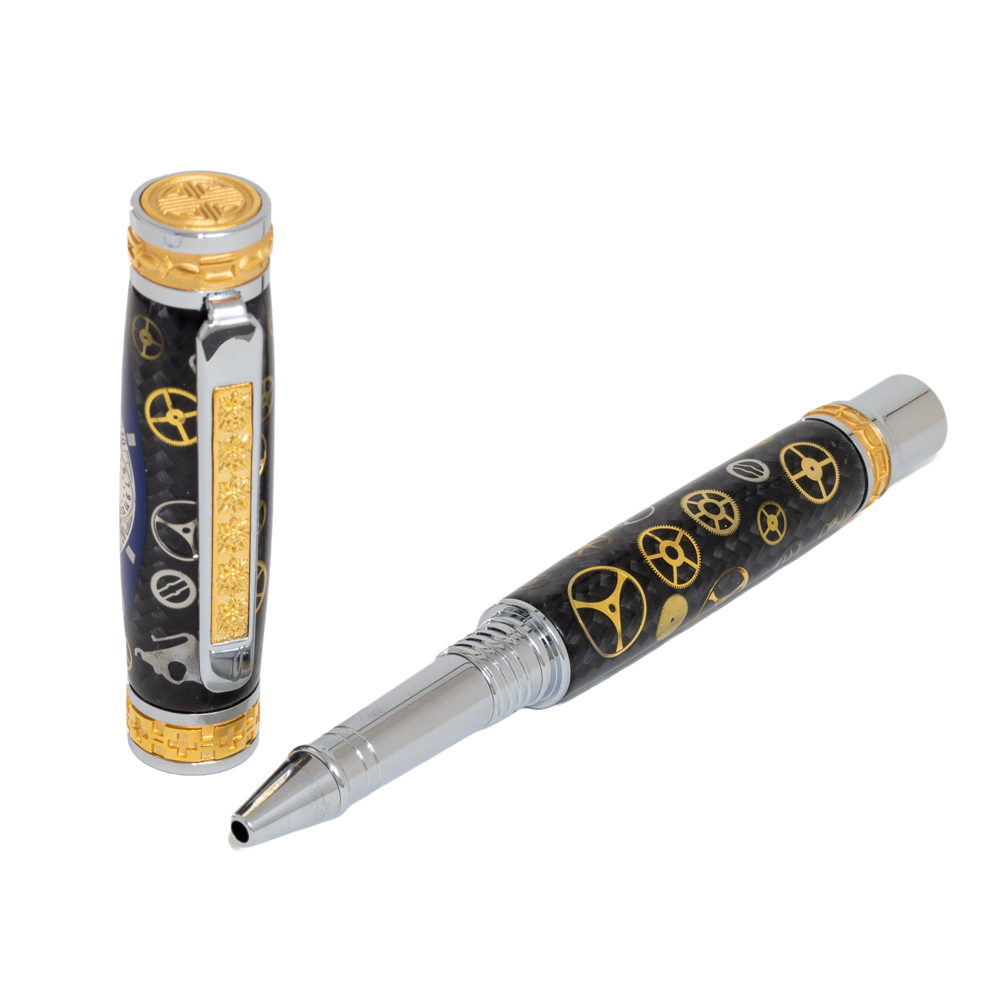 Franck Muller Watch Parts Pen on Black Carbon Fiber on our Presidential Rollerball Pen