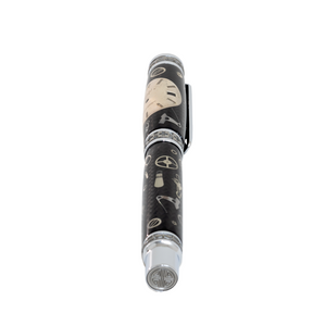 Silver Rolex Dial Watch Parts Pen on Black Carbon Fiber on our Presidential Rollerball Pen