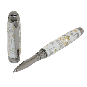 Maurice Lacroix Watch Parts Pen on White Carbon Fiber on our Marquis Rollerball Pen