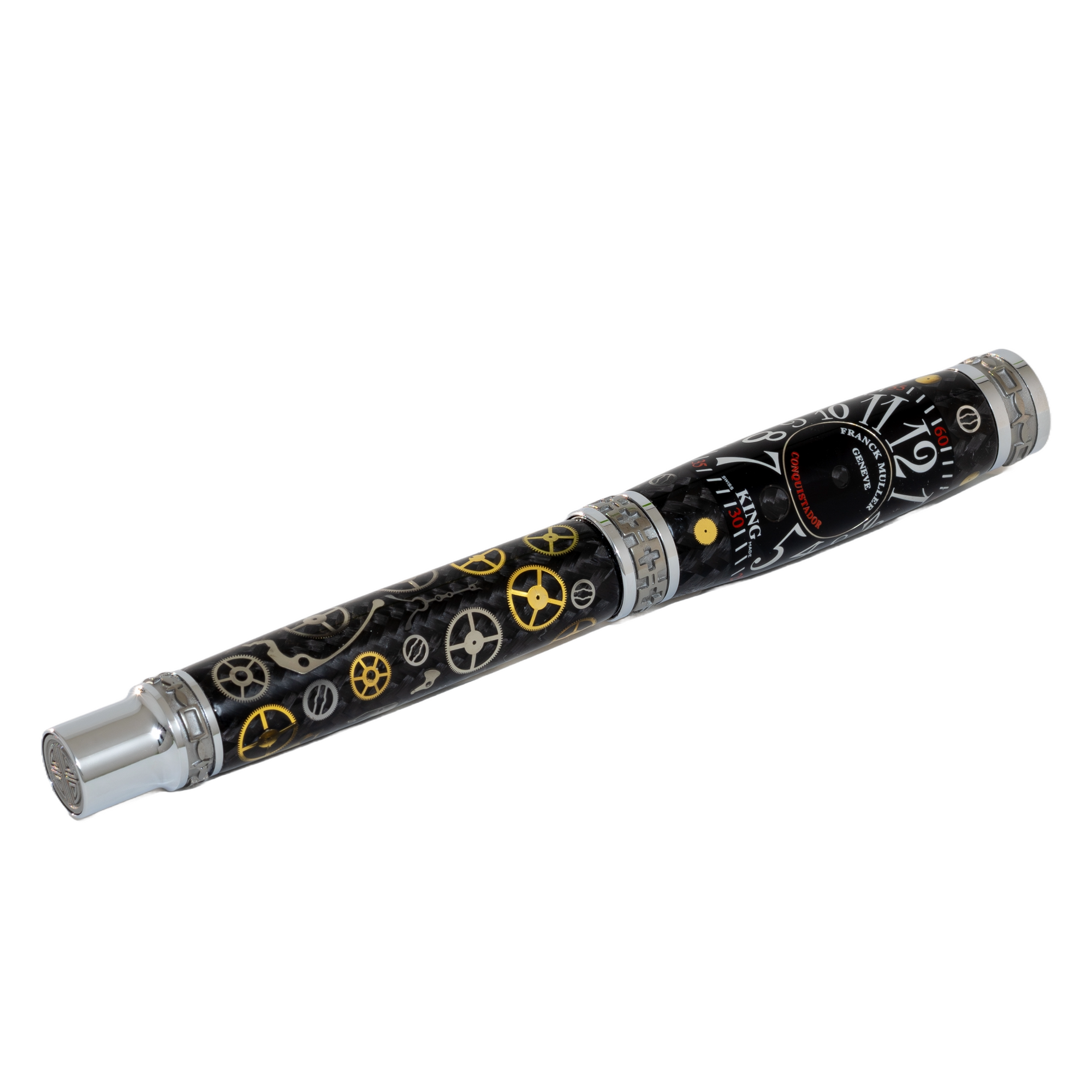 Black Franck Muller Watch Parts Pen on Black Carbon Fiber on our Presidential Rollerball Pen