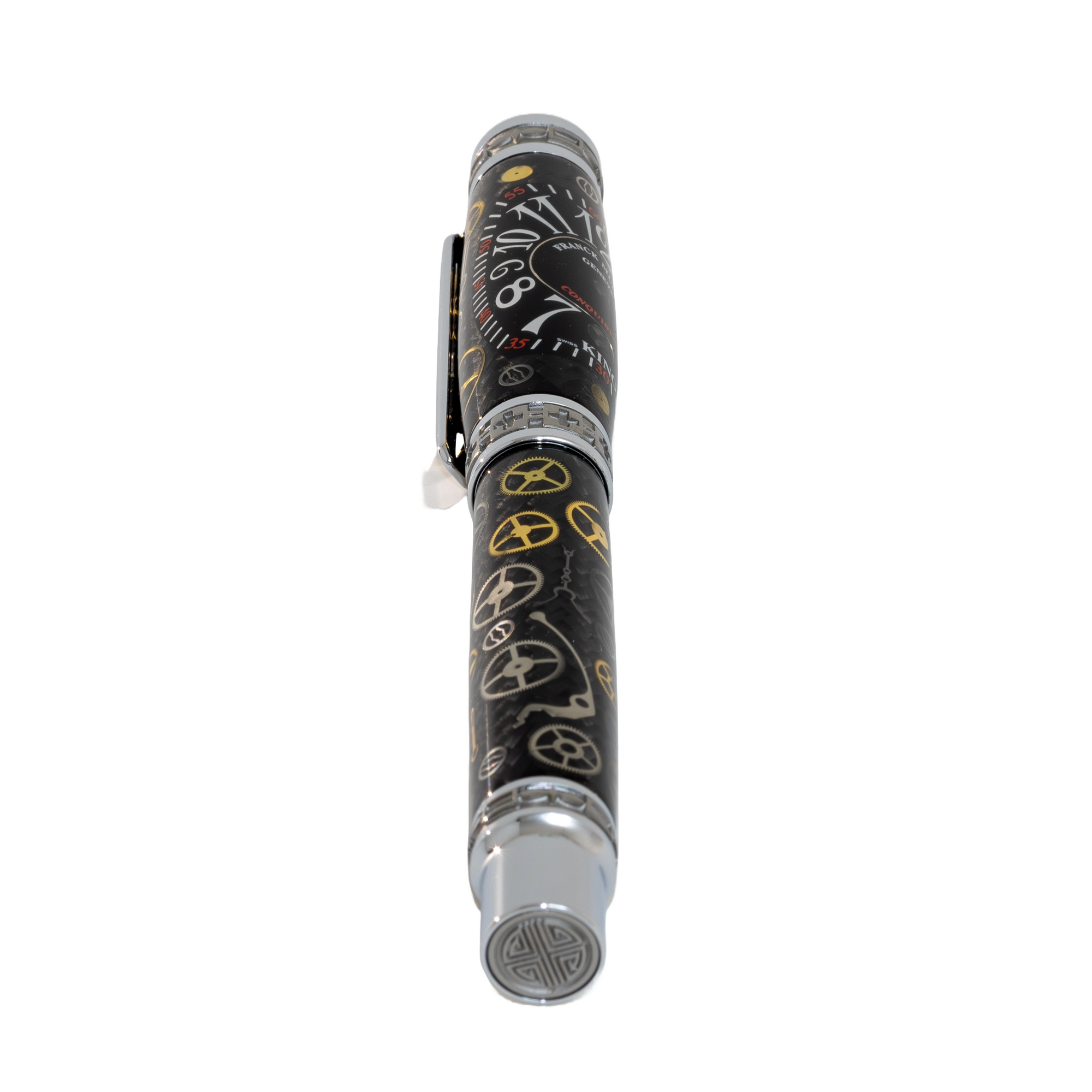 Black Franck Muller Watch Parts Pen on Black Carbon Fiber on our Presidential Rollerball Pen
