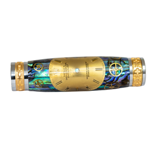 Rolex Watch Parts Pen on Natural Paua Abalone on our Presidential Rollerball Pen
